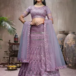 VARNI FABRICS Embroidered Semi-Stitched Lehenga & Unstitched Blouse With Dupatta-20
