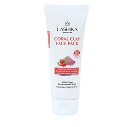 LASHIKA Coral Clay Face Pack With Avocado & Vitamin E - 70 g-50