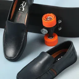 Ruosh Men Leather Slip-On Driving Shoes-image-11