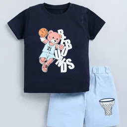 Cutopies Boys Pure Cotton Printed T-shirt With Shorts-picture-36