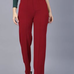 Dream Beauty Fashion Women Straight Fit High-Rise Easy Wash Pleated Trousers-picture-46