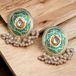 OOMPH Oval Studs Earrings-16