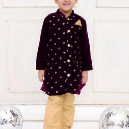 KID1 Boys Embroidered Sherwani Set-image-21