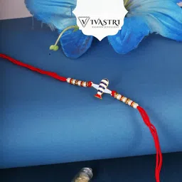Vivastri Airoplane Gold and Rhodium Plated Alloy Rakhi for Lovely Brother [VIVA1163RKG]-52