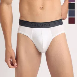 Cresmo Pack Of 5 Basic Briefs CR-B-SLD-P5-WHIT-INTBLK-COS-MUL-ELVINO-S-6