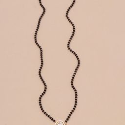 BELWICK Gold-Plated American Diamond Studded & Beaded Mangalsutra-image-9