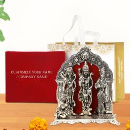 INTERNATIONAL GIFT Silver-Toned Ram Darbar Religious Idol Showpiece-image-87