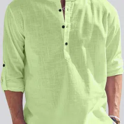 Men Solid Cotton Blend Straight Kurta-picture-25