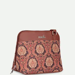 ZOUK Jodhpur Damask Ethnic Motifs Printed Structured Sling Bag image 3