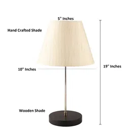 BTR CRAFTS Cream & Black 2 Pieces Textured Frustum Table Lamp With Adjustable Cord image 3