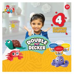 Fun Dough Funskool Double Decker Pack Of Color Fun Doh - 4 Color image 4