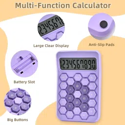 coskira Hexagon Big Buttons Calculators Desktop Calculator for Office, Home, School 12 Digits with Large LCD Display-Business Standard Calculator Hexagon Big Button Basic Calculator image 3