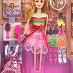 Model-Baby Fashion Doll with Shoes Set & Fashion Accessories Kit for Kids-image-7