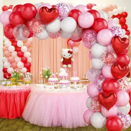Red Pink Golden Balloons, Happy Birthday Banner Decoration Kit (Pack Of 40)-image-53