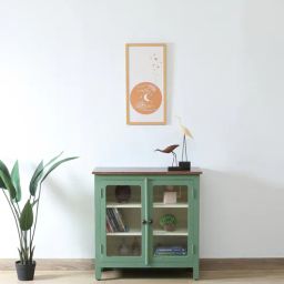 woodsworth from pepperfry Noyes Solid Wood Cabinet In Olive Green Colour-picture-6