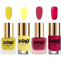 VOLO Set Of 4 Velvet Matte & Extra Shine Nail Polish - 8 ml Each - 40 - 43 - 29 - 53-31