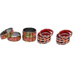 SOMIL Set Of 12 Multi Alloy Artificial Stones & Beads Bangles-picture-27