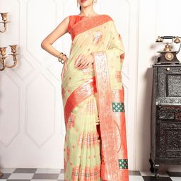 MIMOSA Woven Design Zari Art Silk Kanjeevaram Saree-image-103