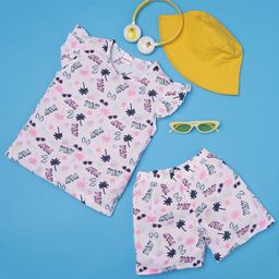 RAINE AND JAINE Girl's Graphic Printed Pure Cotton T-shirt Shorts Night suit-image-77