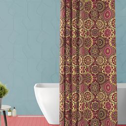 ArtzFolio Yellow & Pink Waterproof Shower Curtain-image-93