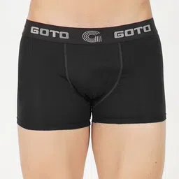 GOTO Mid-Rise Boxer-Style Briefs COTTON BLENDED LYCRA OUTER EA TRUNK BLK-image-26