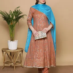 DUMMY SHAPE Women Floral Printed Panelled Kurta with Trousers & With Dupatta-picture-28