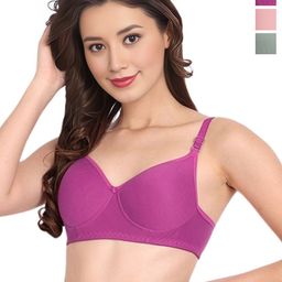 Liigne Women Pack of 3 Cut and Sew Full Coverage Bra-image-91