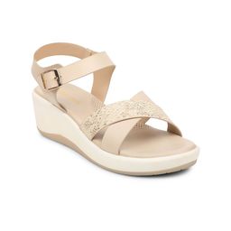 Liberty PU Wedge Sandals with Buckles-23