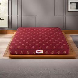 USHA SHRIRAM Maroon & Beige Quilted Cotton Orthopedic Queen Size Mattress-image-56