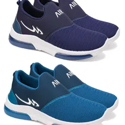 World Wear Footwear Men Pack of 2 Non-Marking Running Slip-On Shoes-picture-20