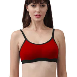 Samvar Red Cotton Non-Wired Non Padded Minimizer Bra-picture-28