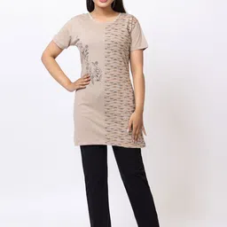 Lady Leaf Women Floral Printed T-shirt & Pyjama Night suit-image-26