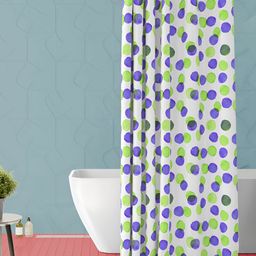 ArtzFolio White & Green Printed Waterproof Shower Curtain-image-83