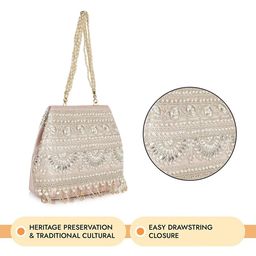 NEVIS Embroidered Wrist Loop Potli Clutch image 5