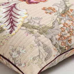 Urban Jaipur Cream-Coloured & Pink Set of 2 Floral Square Cushion Covers-14