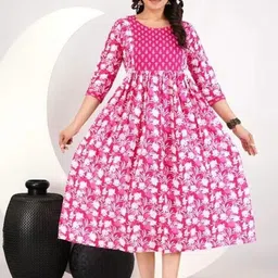 clothonus Women Floral Printed Floral Maternity Anarkali Kurta-image-43