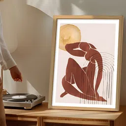 Art Street Beige & Brown 1 Piece Synthetic Wood Other Table Top Paintings-image-43