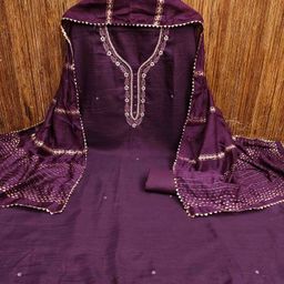 KIMISHA Floral Embellished Unstitched Dress Material-image-43