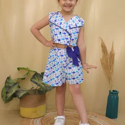 Aj DEZInES Girls Printed Top with Shorts-image-72