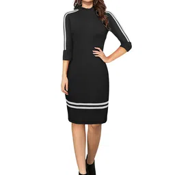 KREADAA Women Striped Bodycon Dress-image-9
