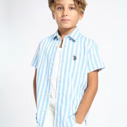 U.S. Polo Assn. Kids Boys Relaxed Striped Casual Shirt-picture-34