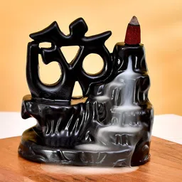 CRAFTAM Black & Beige Polyresin OM Smoke Backflow Fountain With 1 Scented Cone-picture-42