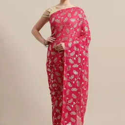 Anouk Rustic Floral Printed Zari Pure Georgette Saree-image-7