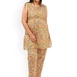 30 Looks Women Floral Printed Regular Pure Cotton Kurti with Trousers-image-71