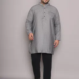 Enchanted Drapes Men Plus Size Solid Daily Cotton Straight Kurta-image-78