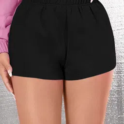 Stylecast X Slyck Solid Pattern High-Rise Regular Fit Slip-On Shorts-picture-1