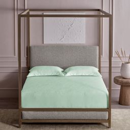 DDecor Green Geometric Printed 300 TC Cotton Super King Bedsheet Set-2.74 m x 2.74 m-picture-42