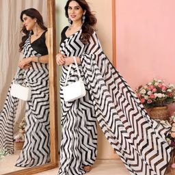 ROOP SUNDARI SAREES Striped Pure Georgette Ready To Wear Saree-32