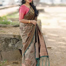 Mitera Woven Design Zari Silk Blend Banarasi Saree-picture-26