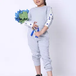 Baawri Girls Round Neck Colourblocked Pure Cotton Top With Trousers-image-48